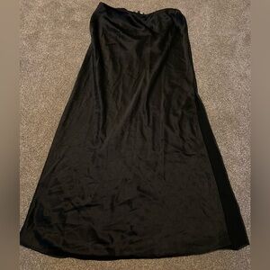 Madewell Satin Maxi Slip Skirt Womens 2 Black NWOT